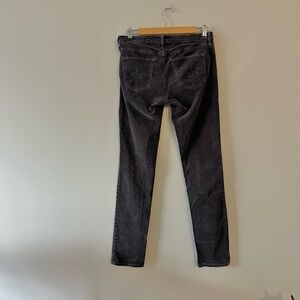 AG Adriano Goldschmied Stevie Grey Corduroy Slim Straight Stretch Pants 29R